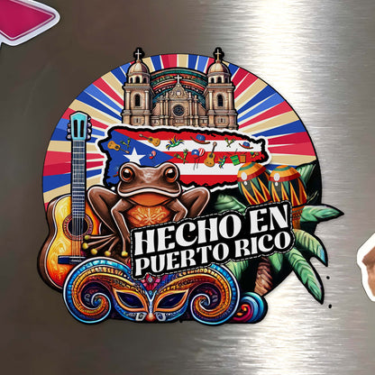 Hecho En Puerto Rico Vibrant Custom Magnet