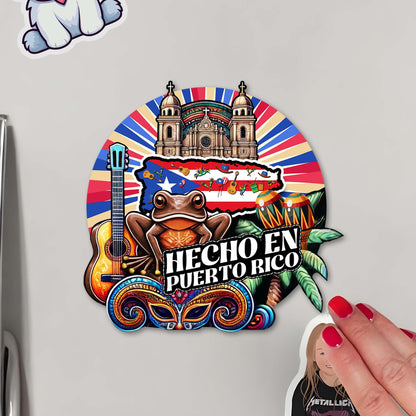 Hecho En Puerto Rico Vibrant Custom Magnet