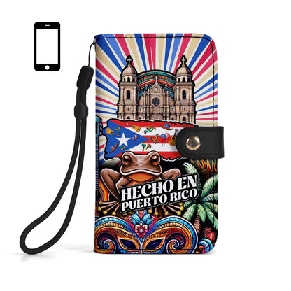 Hecho En Puerto Rico - Cartera de cuero personalizada para teléfono - LA006_PW