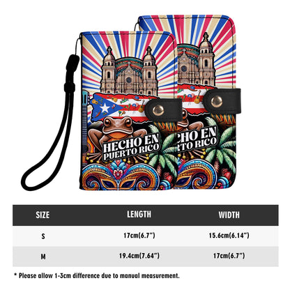 Hecho En Puerto Rico - Cartera de cuero personalizada para teléfono - LA006_PW