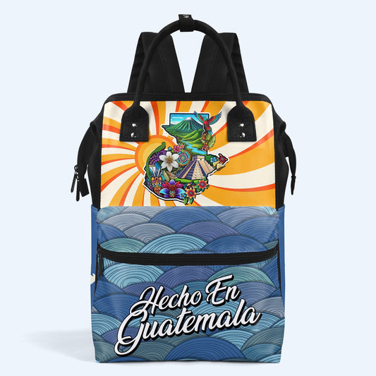 Hecho en Guatemala - Mochila de viaje personalizada con diseño de pico de pato - LA007_DKB