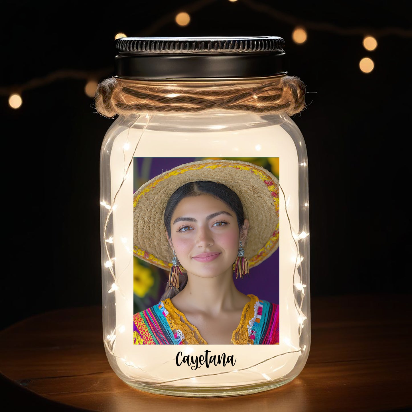 LATINA - Personalized Custom Mason Jar Light - LA007_JARL