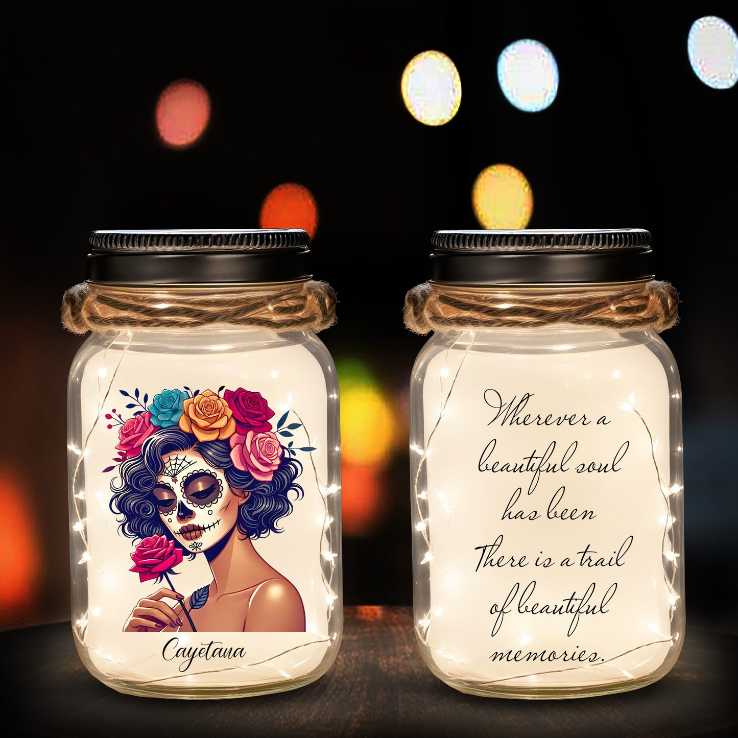 A Beautiful Soul - Personalized Custom Mason Jar Light - LA008_JARL