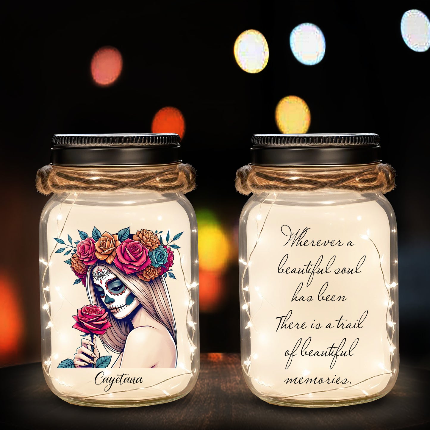 A Beautiful Soul - Personalized Custom Mason Jar Light - LA008_JARL