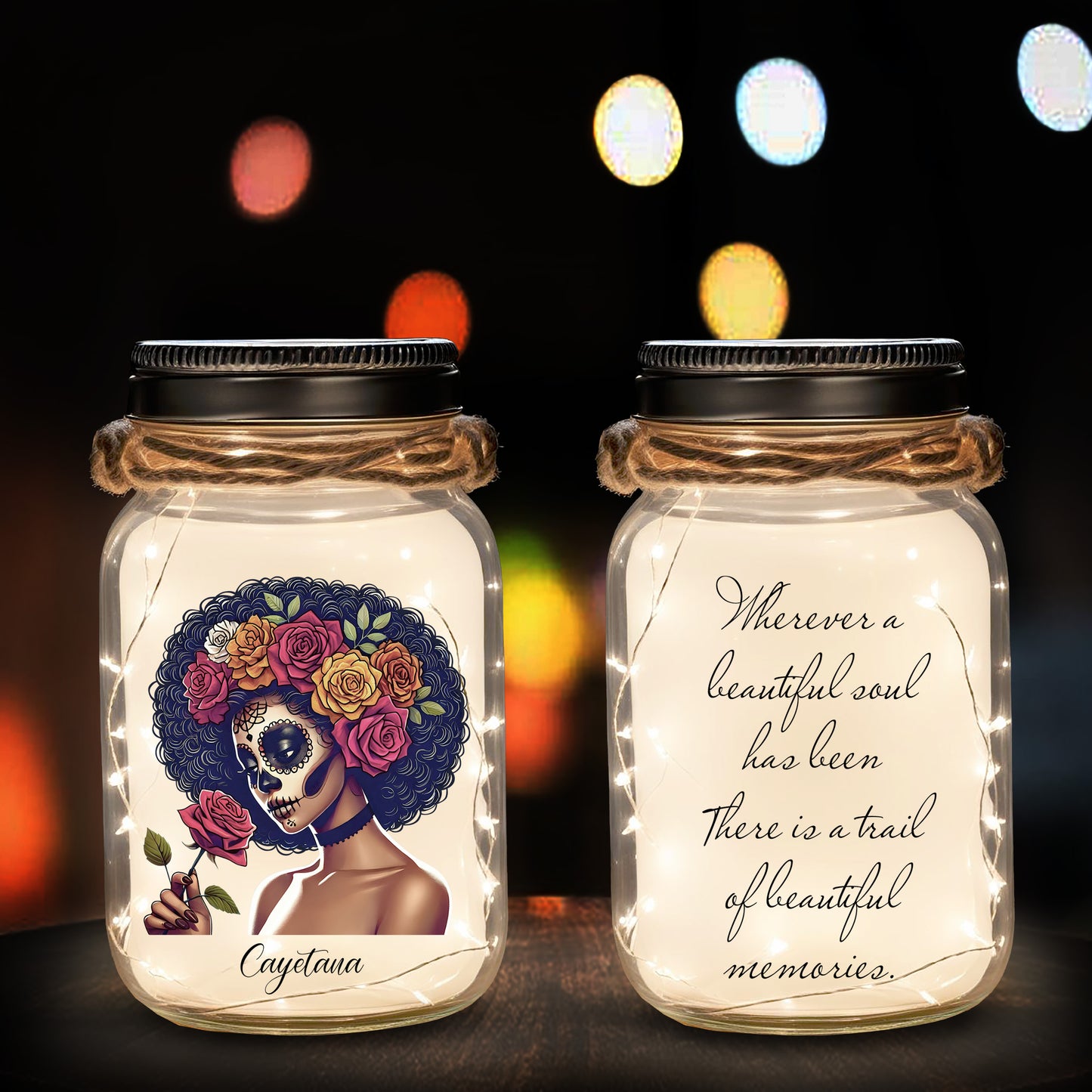 A Beautiful Soul - Personalized Custom Mason Jar Light - LA008_JARL