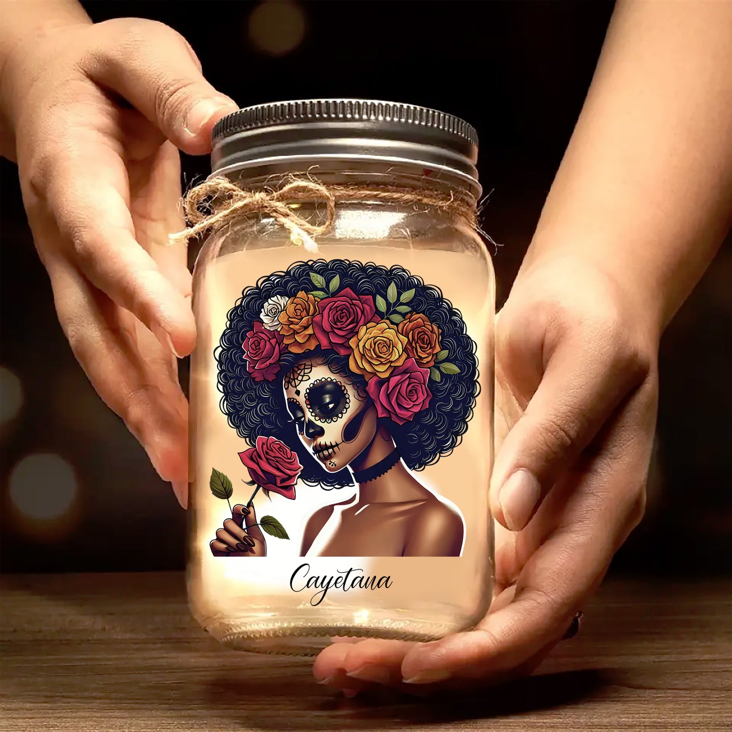 A Beautiful Soul - Personalized Custom Mason Jar Light - LA008_JARL