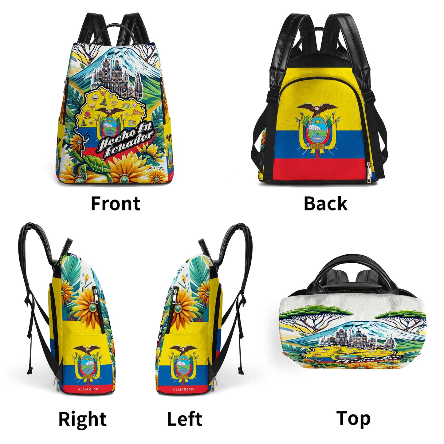 Hecho en Ecuador - Mochila de cuero personalizada - LA009_BP