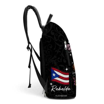 Soy Boricua. Pero No Te Pases - Mochila de Cuero Personalizada - LA011_BP