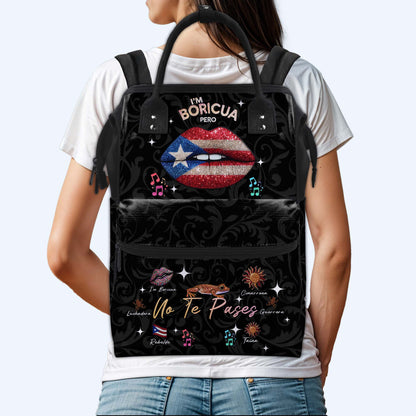 I'm Boricua. Pero No Te Pases - Personalized Custom Duckbilled Travel Backpack - LA011_DKB