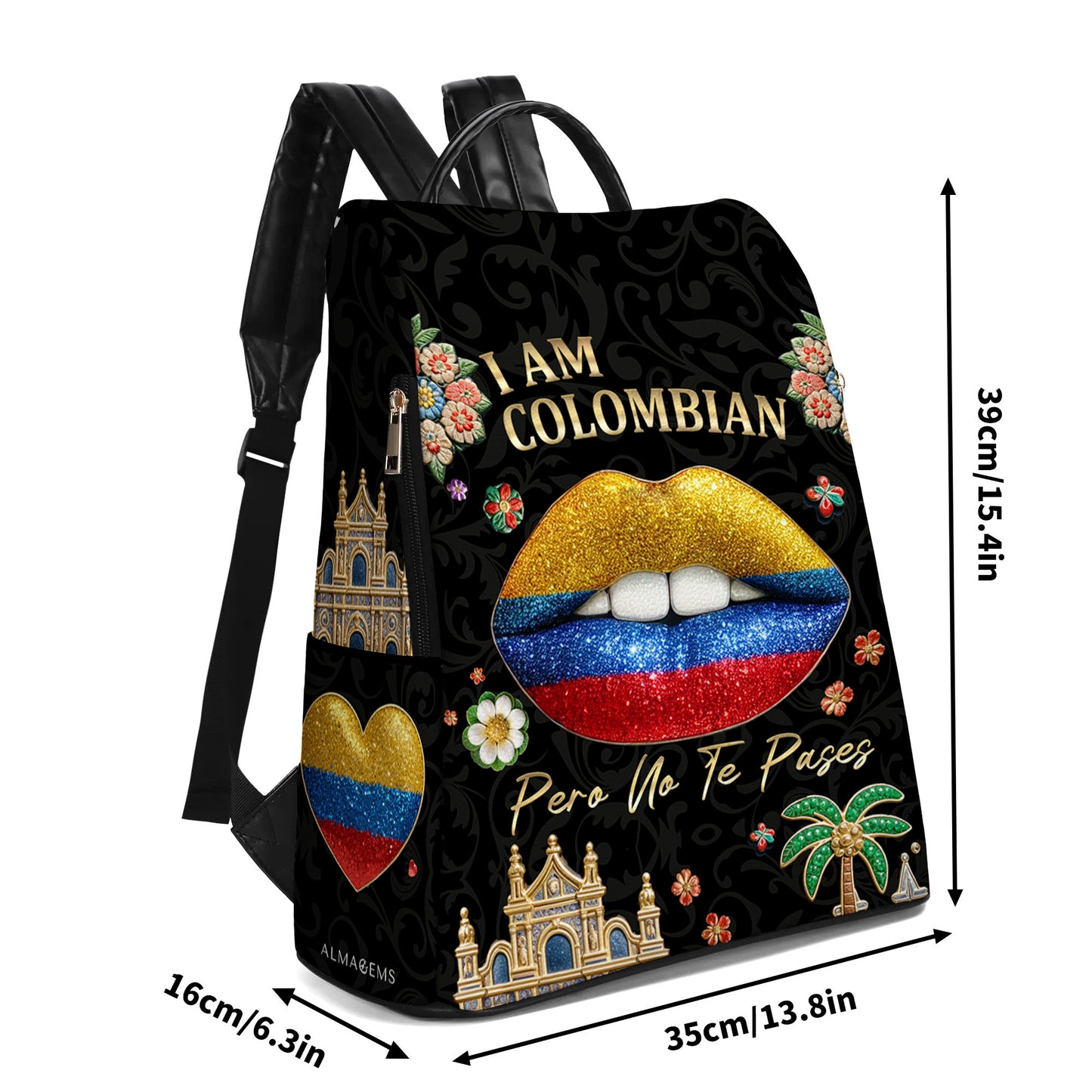 I'm Colombian. Pero No Te Pases - Personalized Custom Leather BackPack - LA012_BP