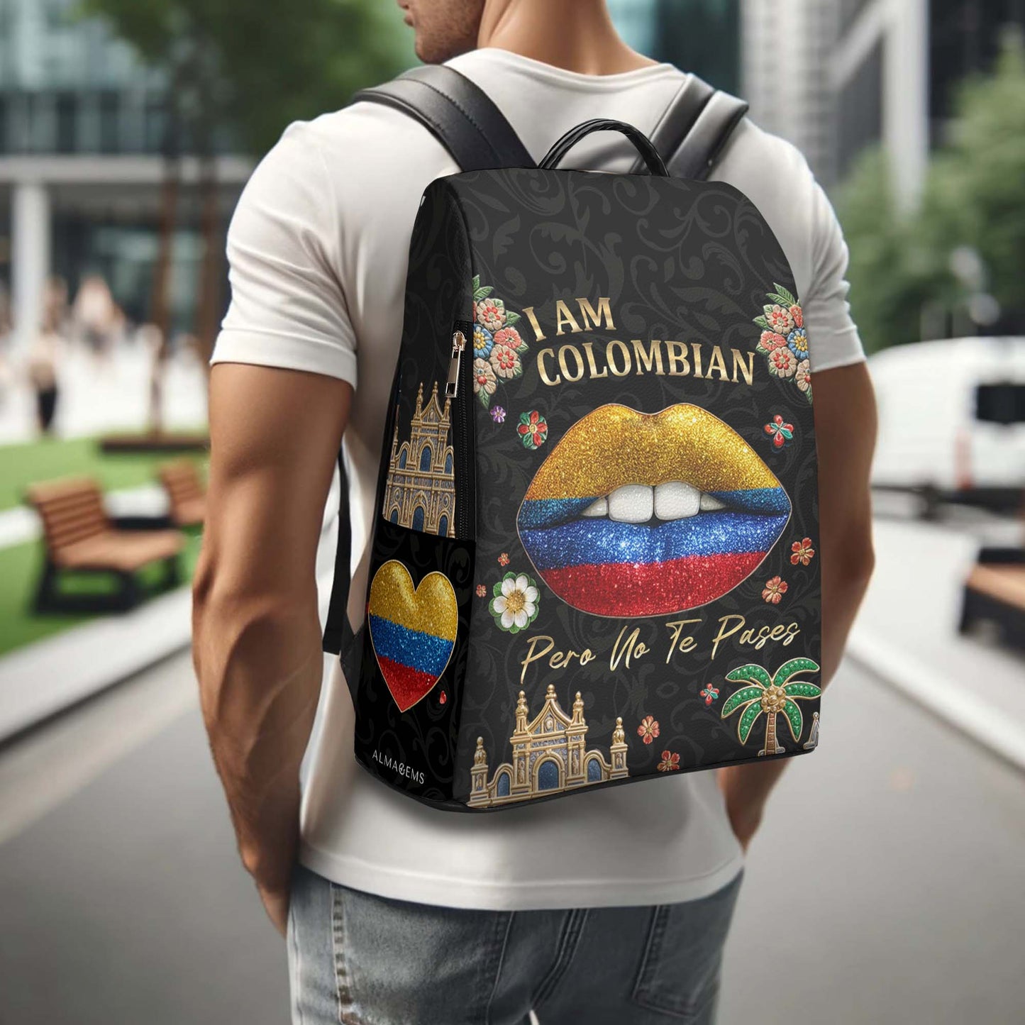 I'm Colombian. Pero No Te Pases - Personalized Custom Leather BackPack - LA012_BP