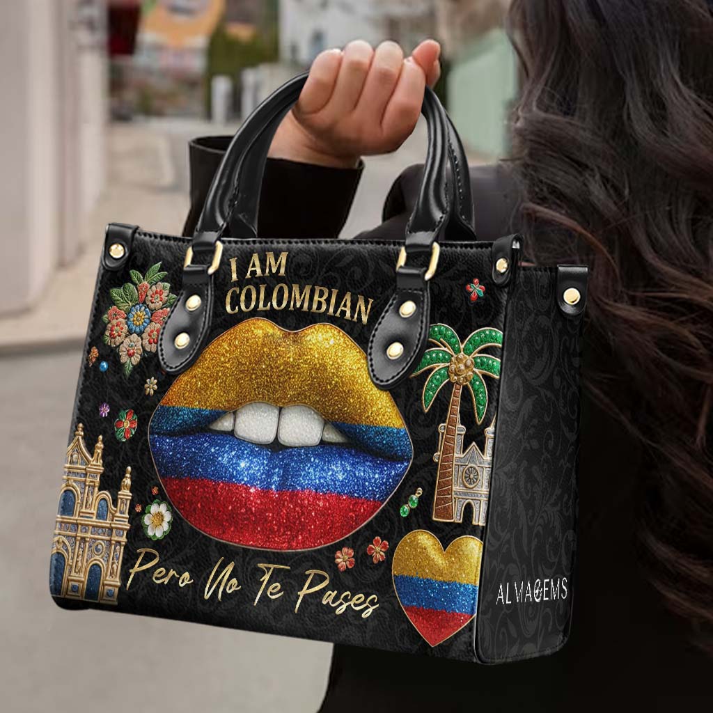 Soy colombiana pero no te pases - Bolso de piel personalizado - LA012_HB