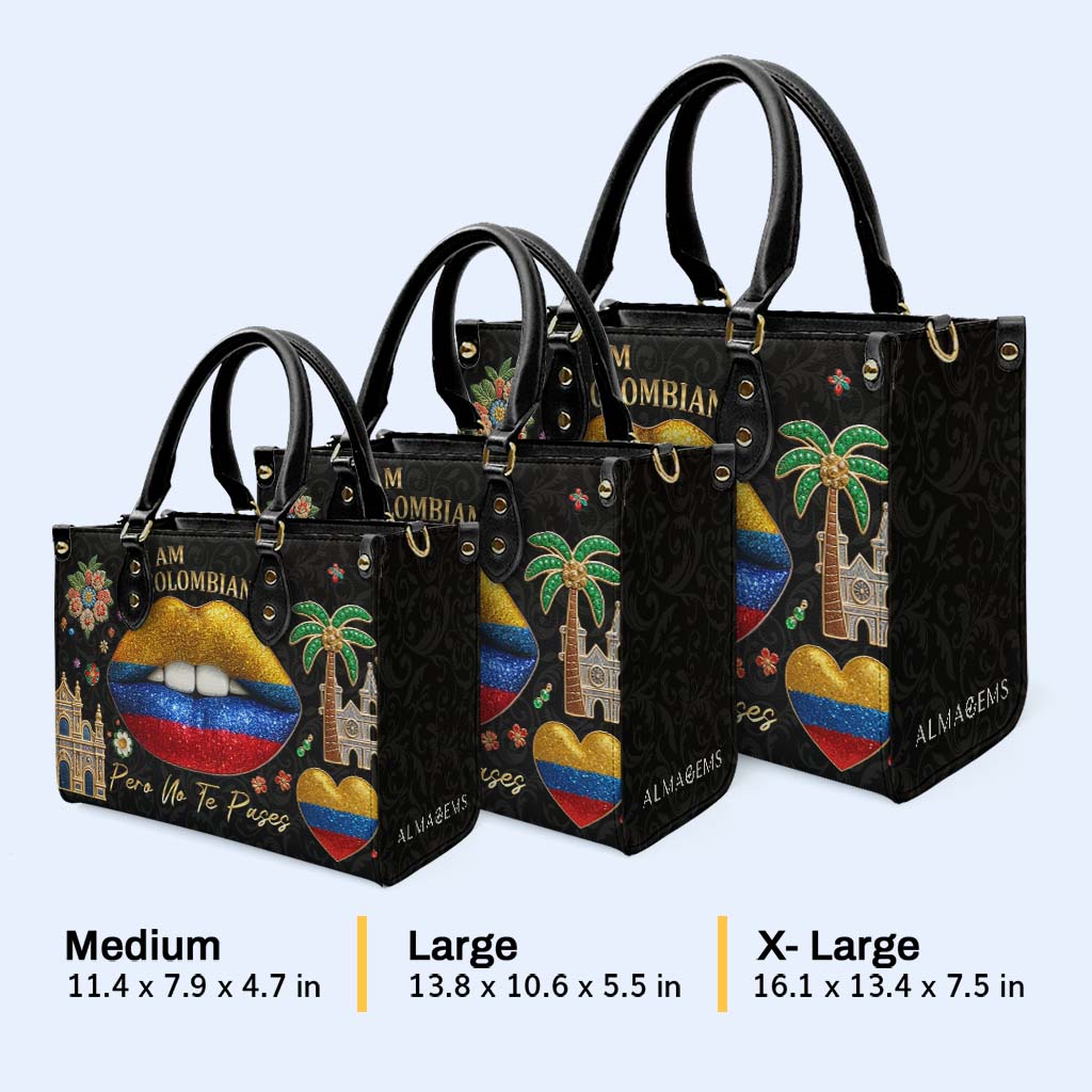 Soy colombiana pero no te pases - Bolso de piel personalizado - LA012_HB