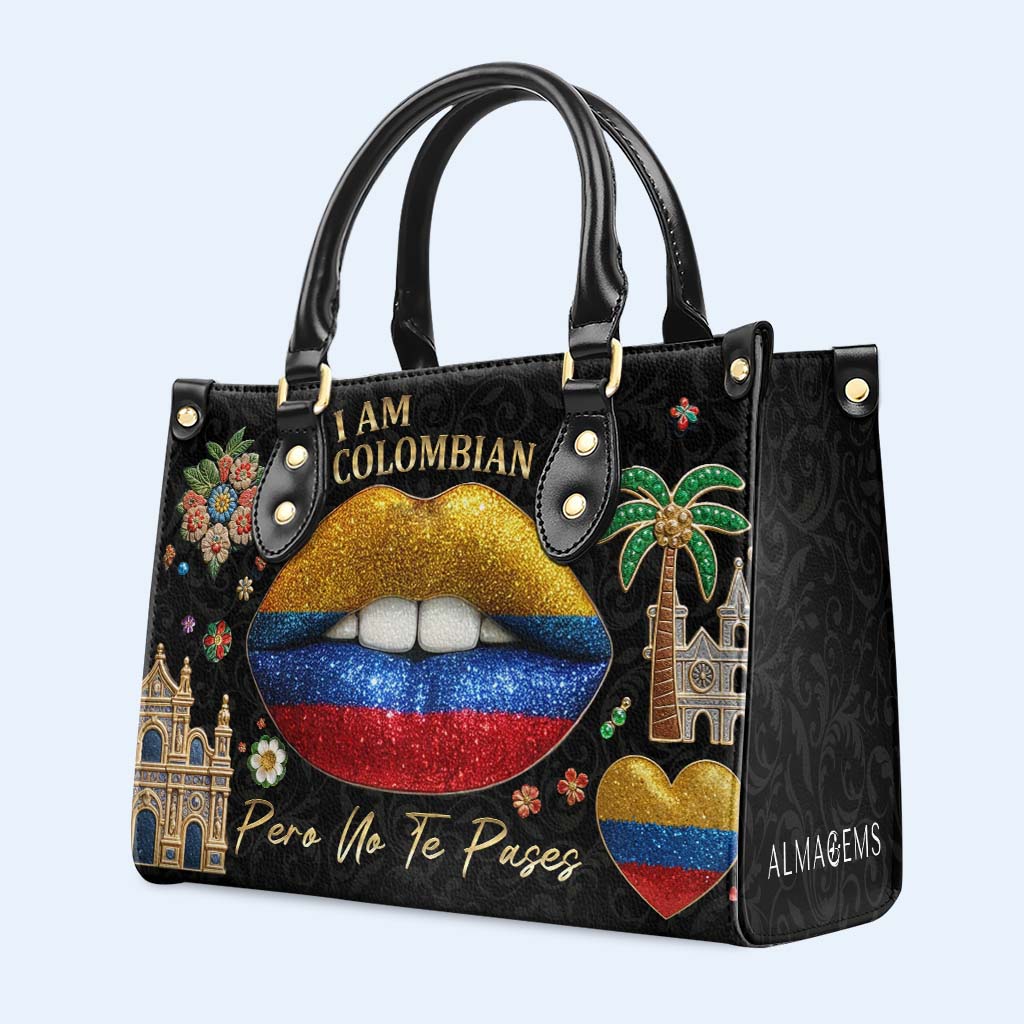 Soy colombiana pero no te pases - Bolso de piel personalizado - LA012_HB