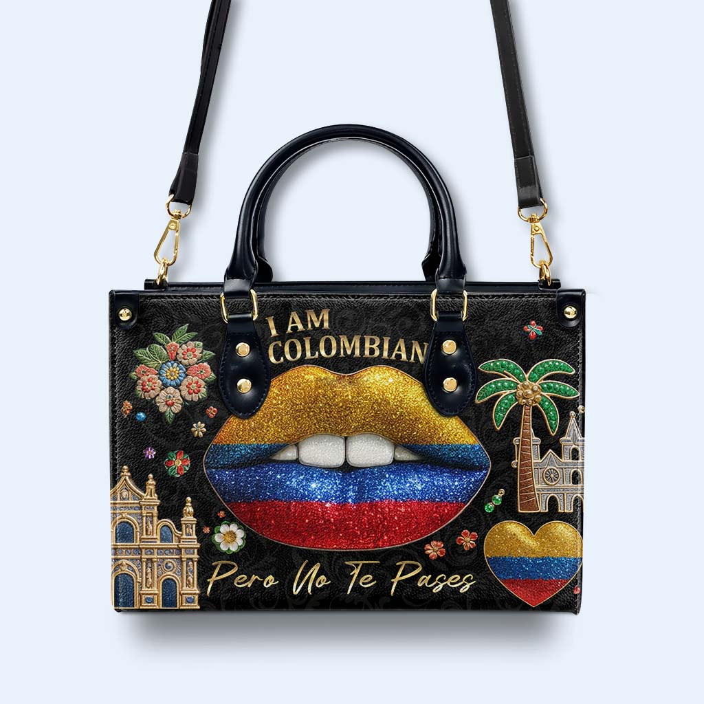 Soy colombiana pero no te pases - Bolso de piel personalizado - LA012_HB