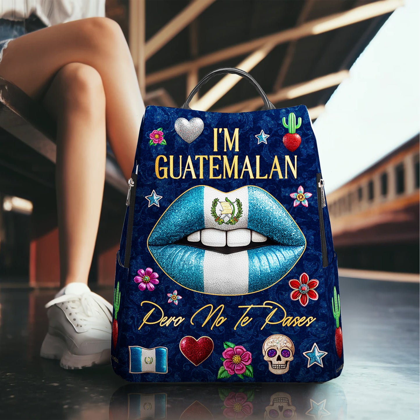 I'm Guatemalan. Pero No Te Pases - Personalized Custom Leather BackPack - LA013_BP