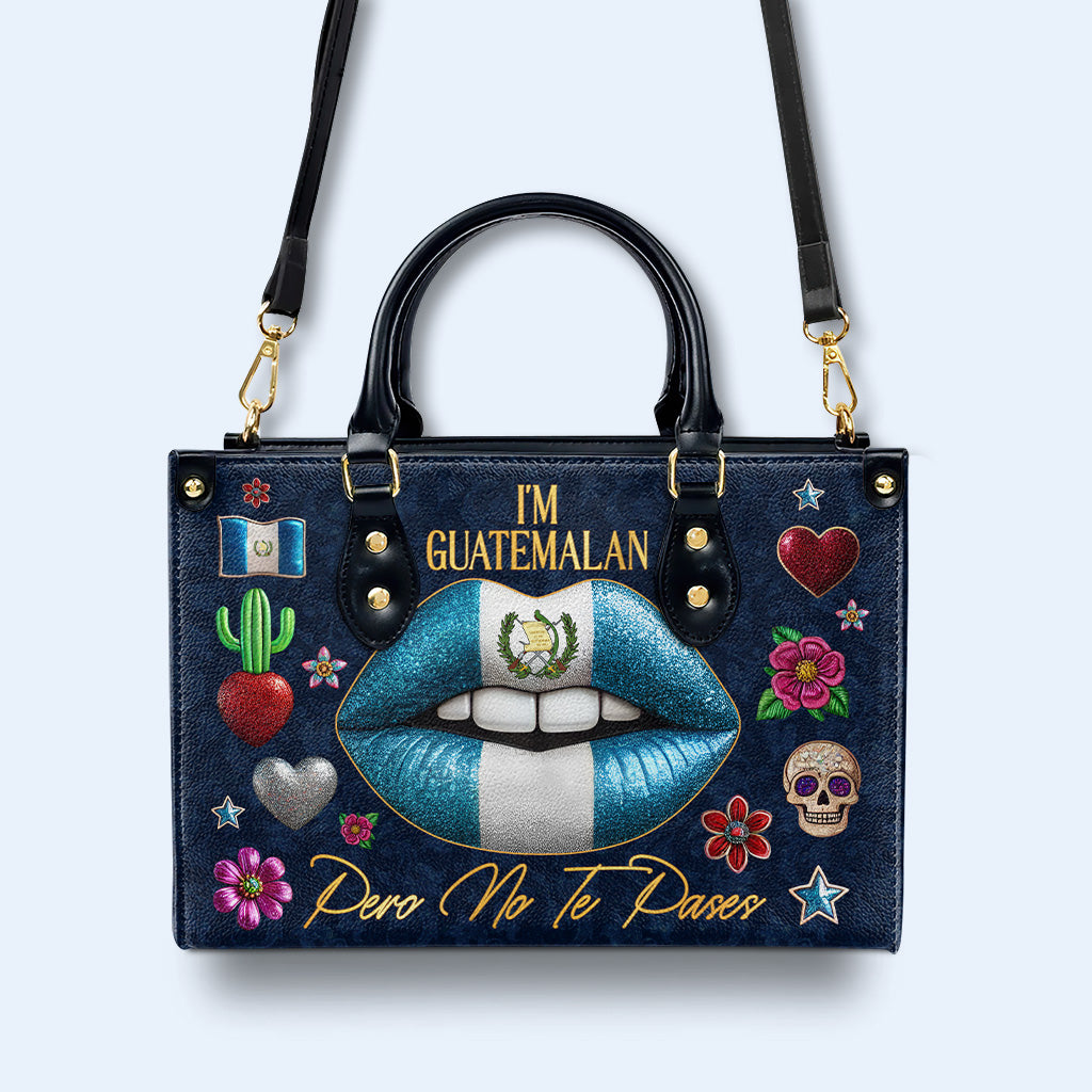 Soy guatemalteca, pero no te pases - Bolso de piel personalizado - LA013_HB