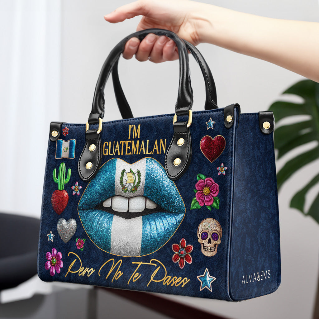 Soy guatemalteca, pero no te pases - Bolso de piel personalizado - LA013_HB