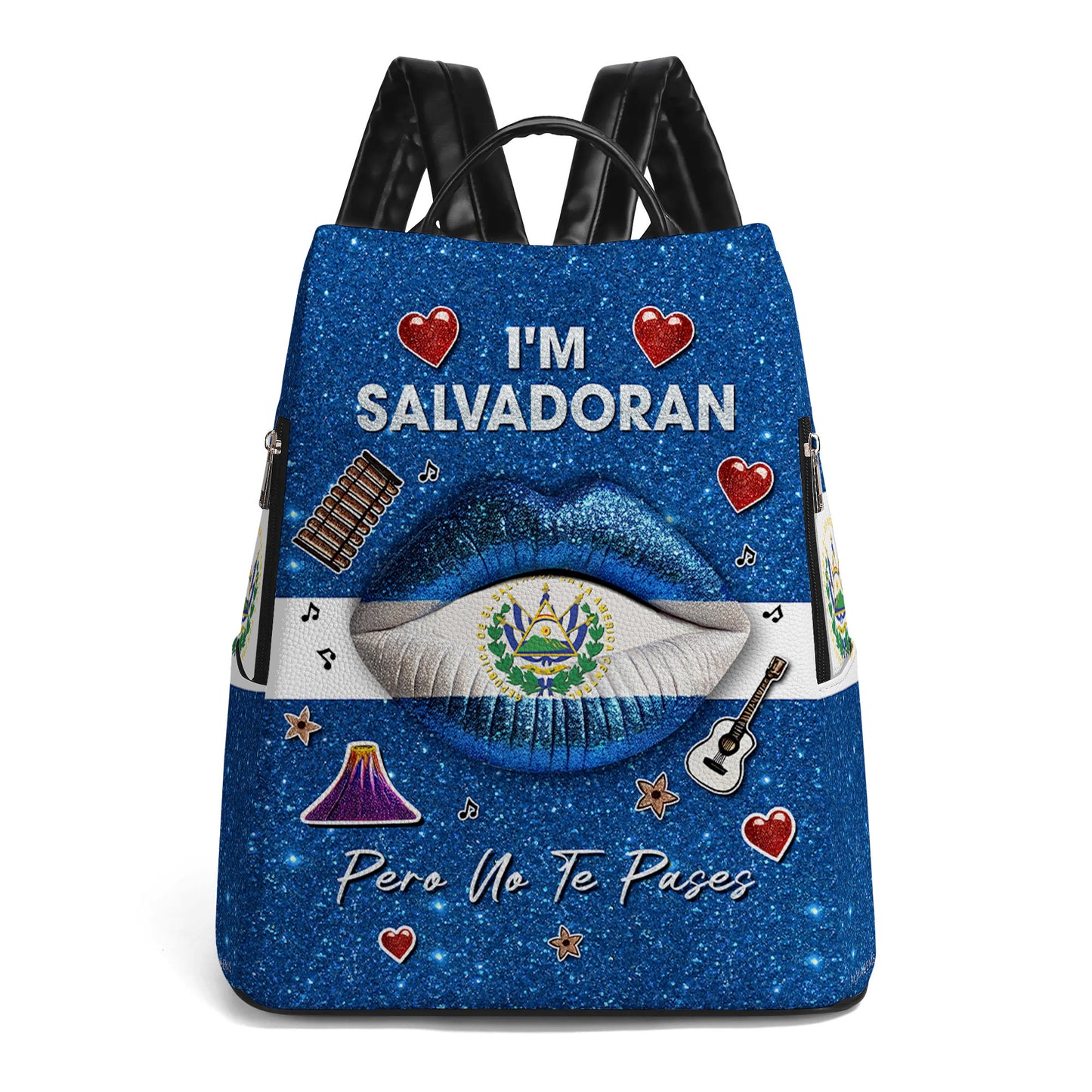 I'm Salvadoran Pero No Te Pases - Personalized Custom Leather BackPack - LA014_BP