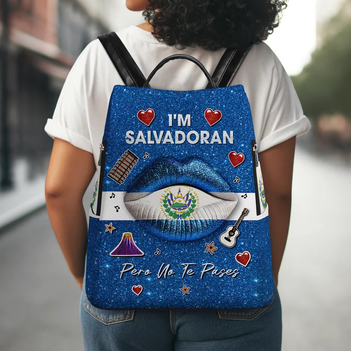 I'm Salvadoran Pero No Te Pases - Personalized Custom Leather BackPack - LA014_BP