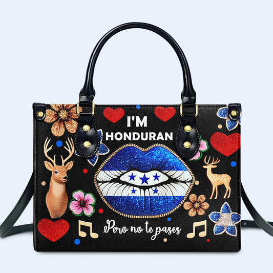 Soy Hondureño Pero No Te Pases - Bolso de Cuero Personalizado - LA016_HB