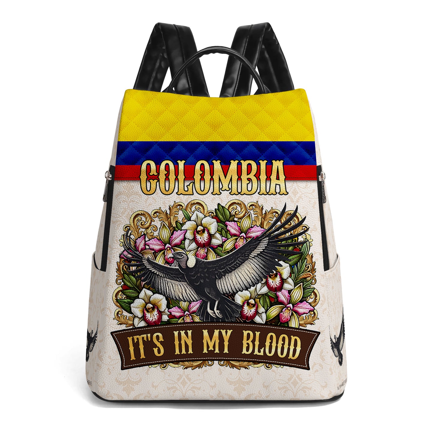 COLOMBIA. Lo llevo en la sangre - Mochila de cuero personalizada - LA018_BP