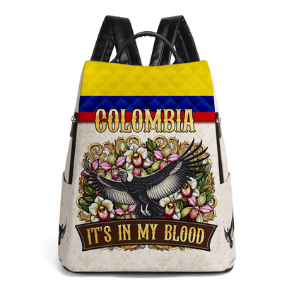 COLOMBIA. Lo llevo en la sangre - Mochila de cuero personalizada - LA018_BP