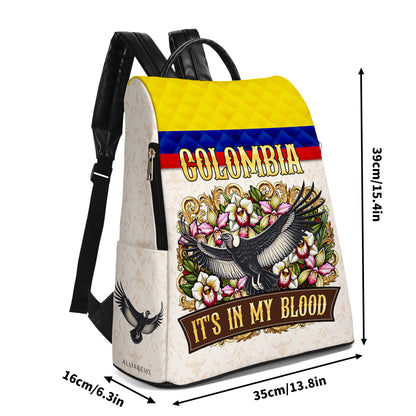 COLOMBIA. Lo llevo en la sangre - Mochila de cuero personalizada - LA018_BP