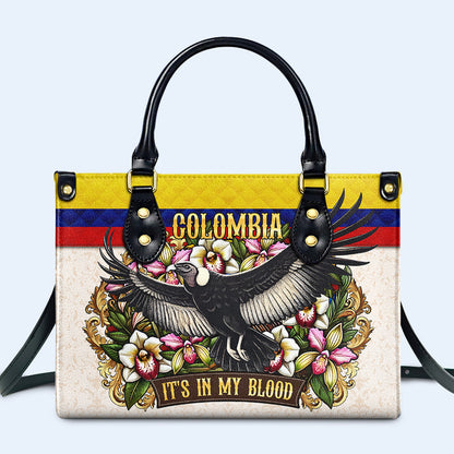 COLOMBIA ESTÁ EN MI SANGRE - Bolso de Cuero Personalizado - LA018_HB