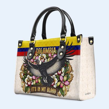 COLOMBIA ESTÁ EN MI SANGRE - Bolso de Cuero Personalizado - LA018_HB