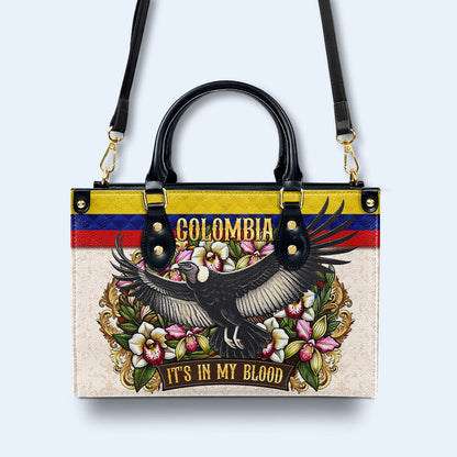 COLOMBIA ESTÁ EN MI SANGRE - Bolso de Cuero Personalizado - LA018_HB