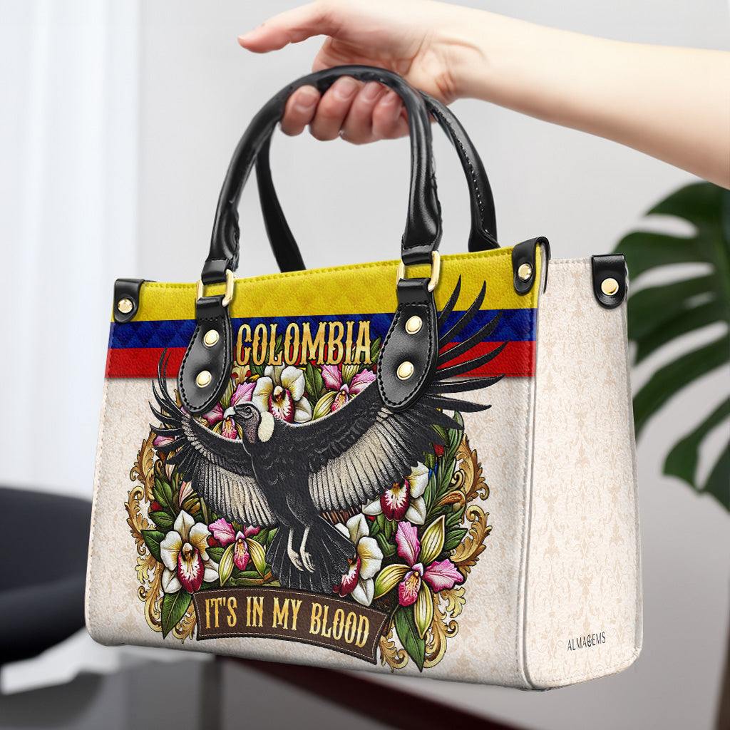 COLOMBIA ESTÁ EN MI SANGRE - Bolso de Cuero Personalizado - LA018_HB