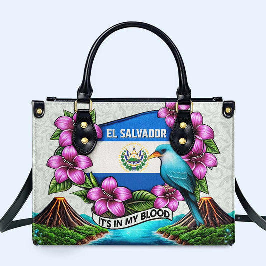 El Salvador, lo llevo en la sangre - Bolso de piel personalizado - LA020_HB