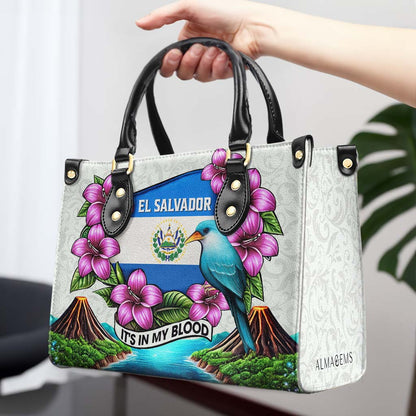 El Salvador, lo llevo en la sangre - Bolso de piel personalizado - LA020_HB