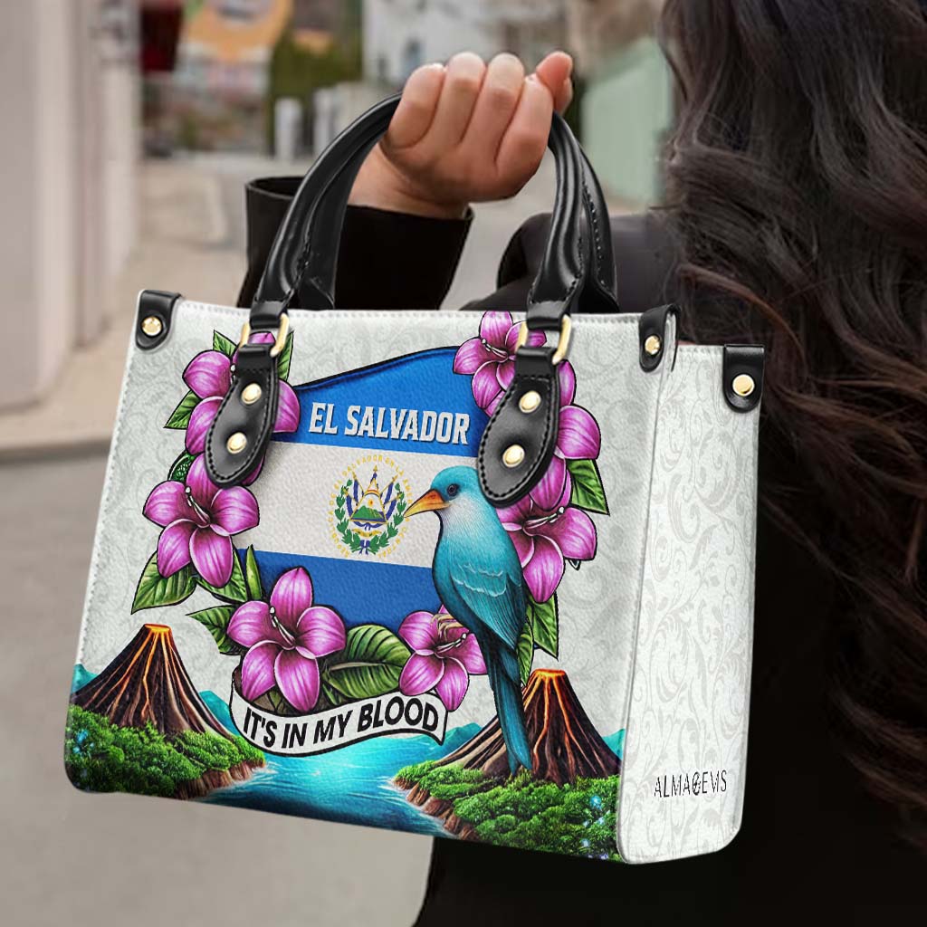 El Salvador, lo llevo en la sangre - Bolso de piel personalizado - LA020_HB