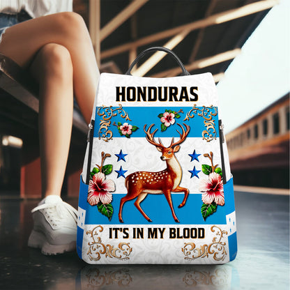 Honduras. It's in my blood - Personalized Custom Leather BackPack - LA022_BP