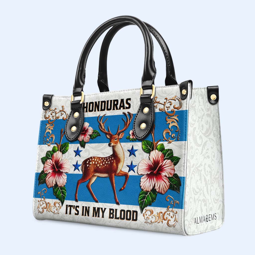 Hondureño, lo llevo en la sangre - Bolso de piel personalizado - LA022_HB