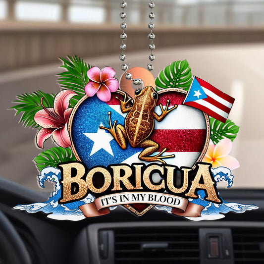 Boricua It's in My Blood Puerto Rican Heritage Ornament