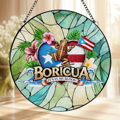 Boricua It'S In My Blood Suncatcher