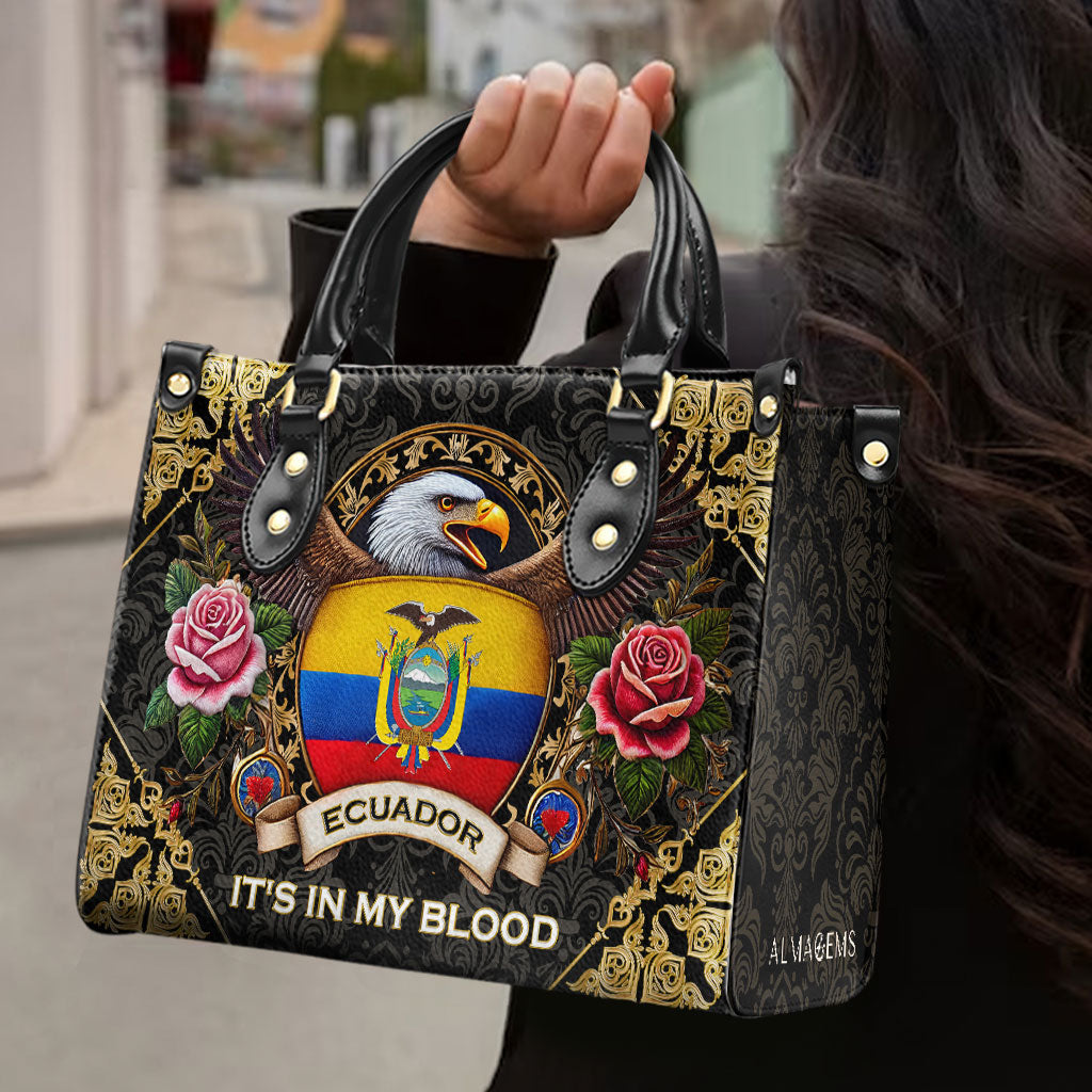 ECUADOR. IT'S IN MY BLOOD - Personalized Custom Leather Handbag - LA024_HB