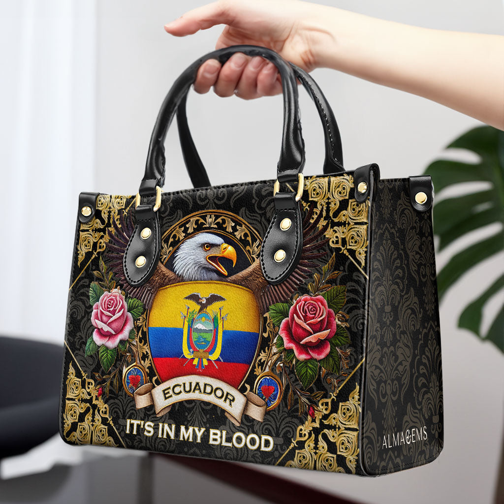 ECUADOR. LO LLEVO EN LA SANGRE - Bolso de Cuero Personalizado - LA024_HB