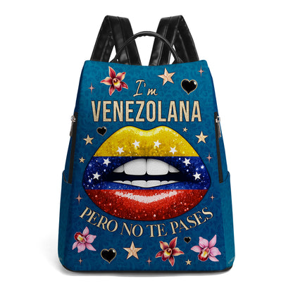 I'm Venezolana Pero No Te Pases - Personalized Custom Leather BackPack - LA032_BP