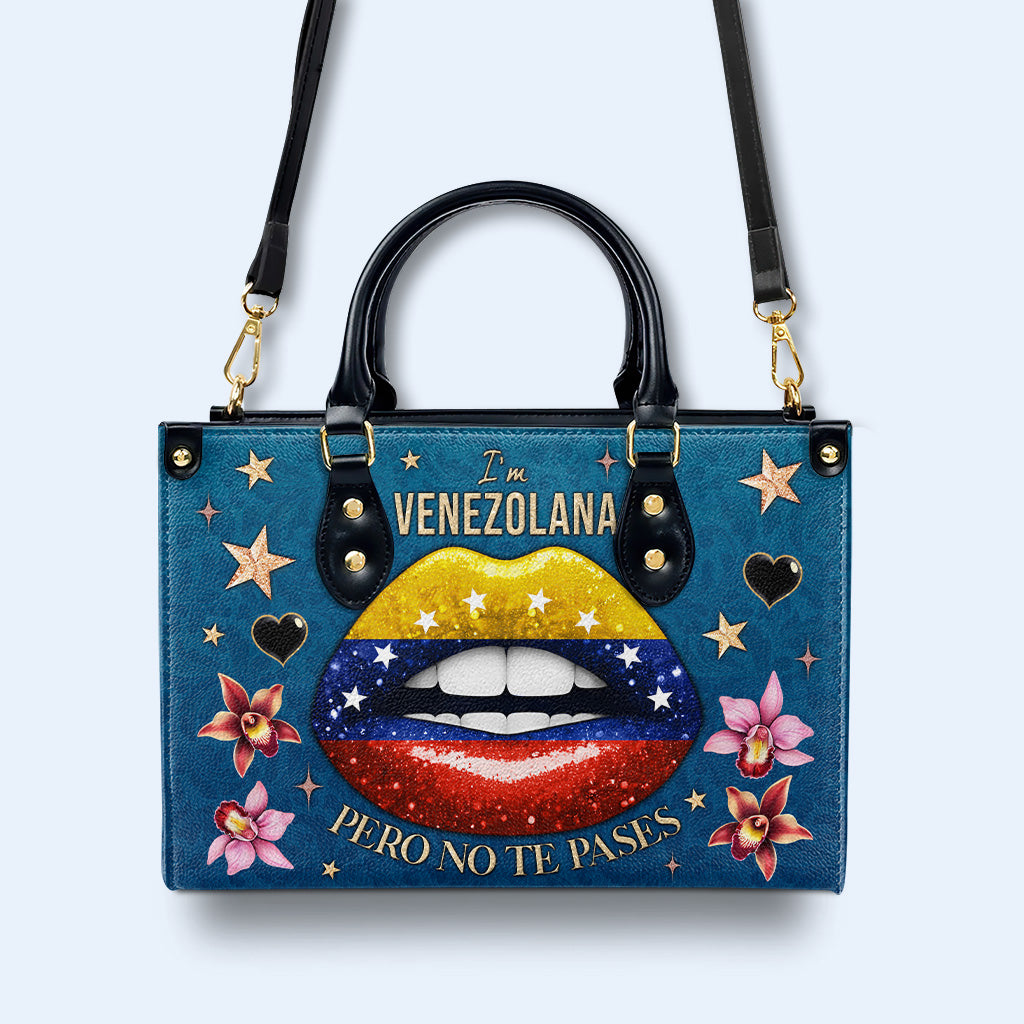 Soy Venezolana Pero No Te Pases - Bolso de Cuero Personalizado - LA032_HB