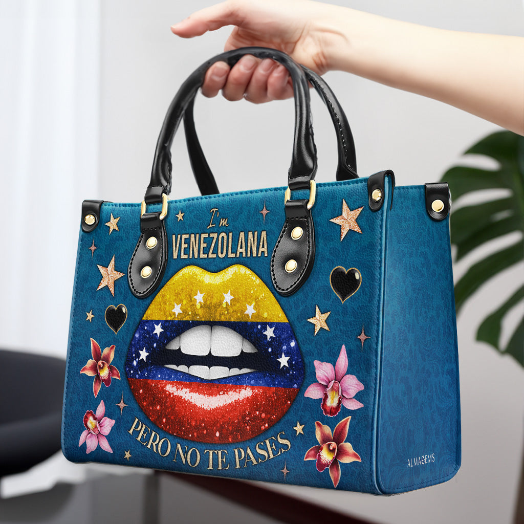 Soy Venezolana Pero No Te Pases - Bolso de Cuero Personalizado - LA032_HB