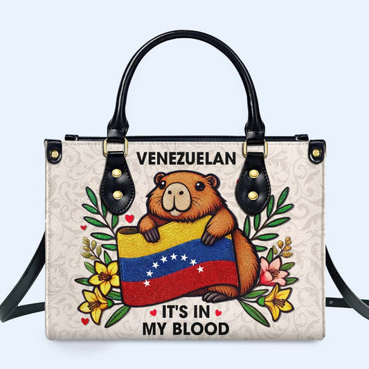 VENEZOLANO LO LLEVO EN LA SANGRE - Bolso de piel personalizado - LA033_HB