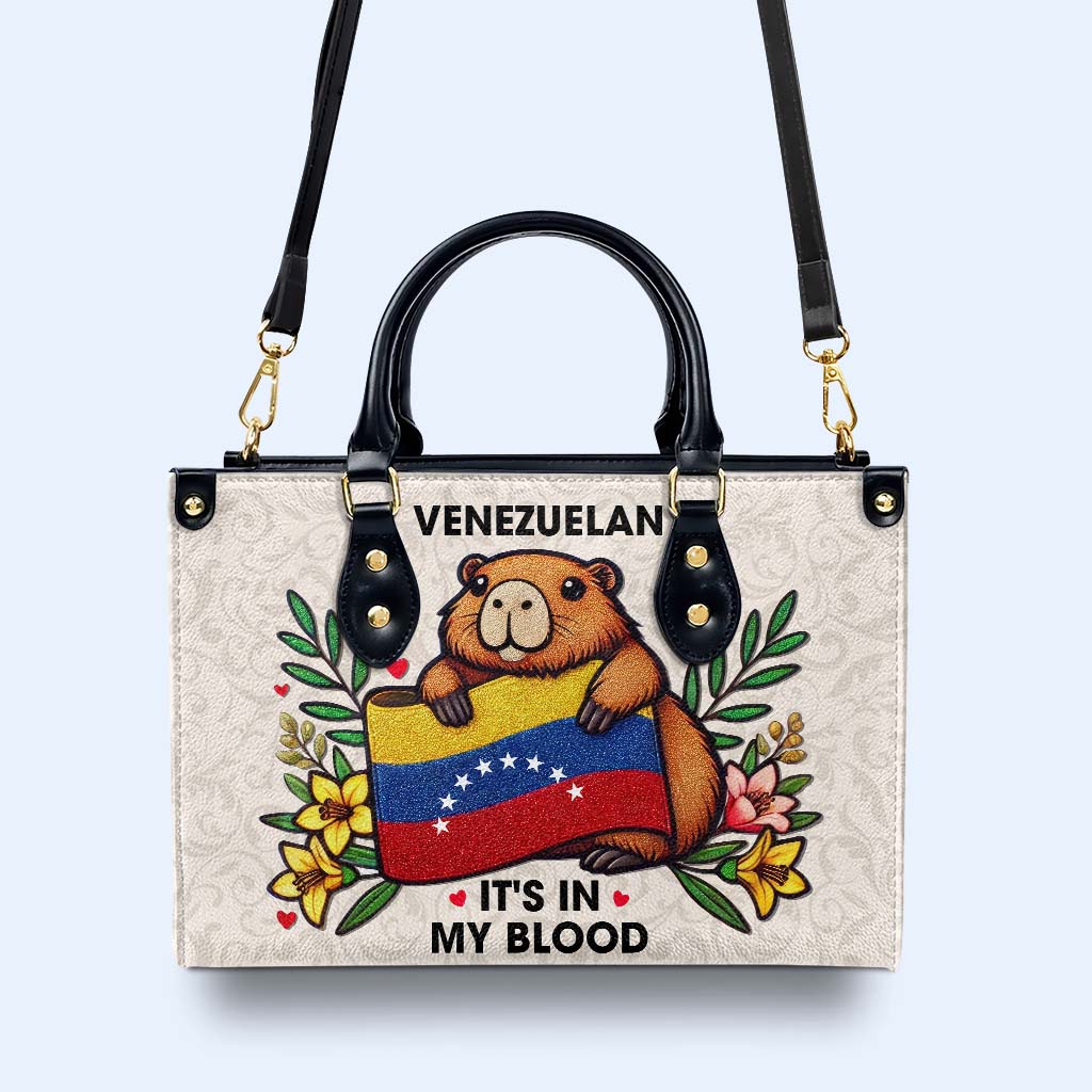 VENEZOLANO LO LLEVO EN LA SANGRE - Bolso de piel personalizado - LA033_HB