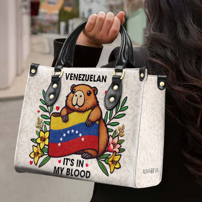 VENEZOLANO LO LLEVO EN LA SANGRE - Bolso de piel personalizado - LA033_HB