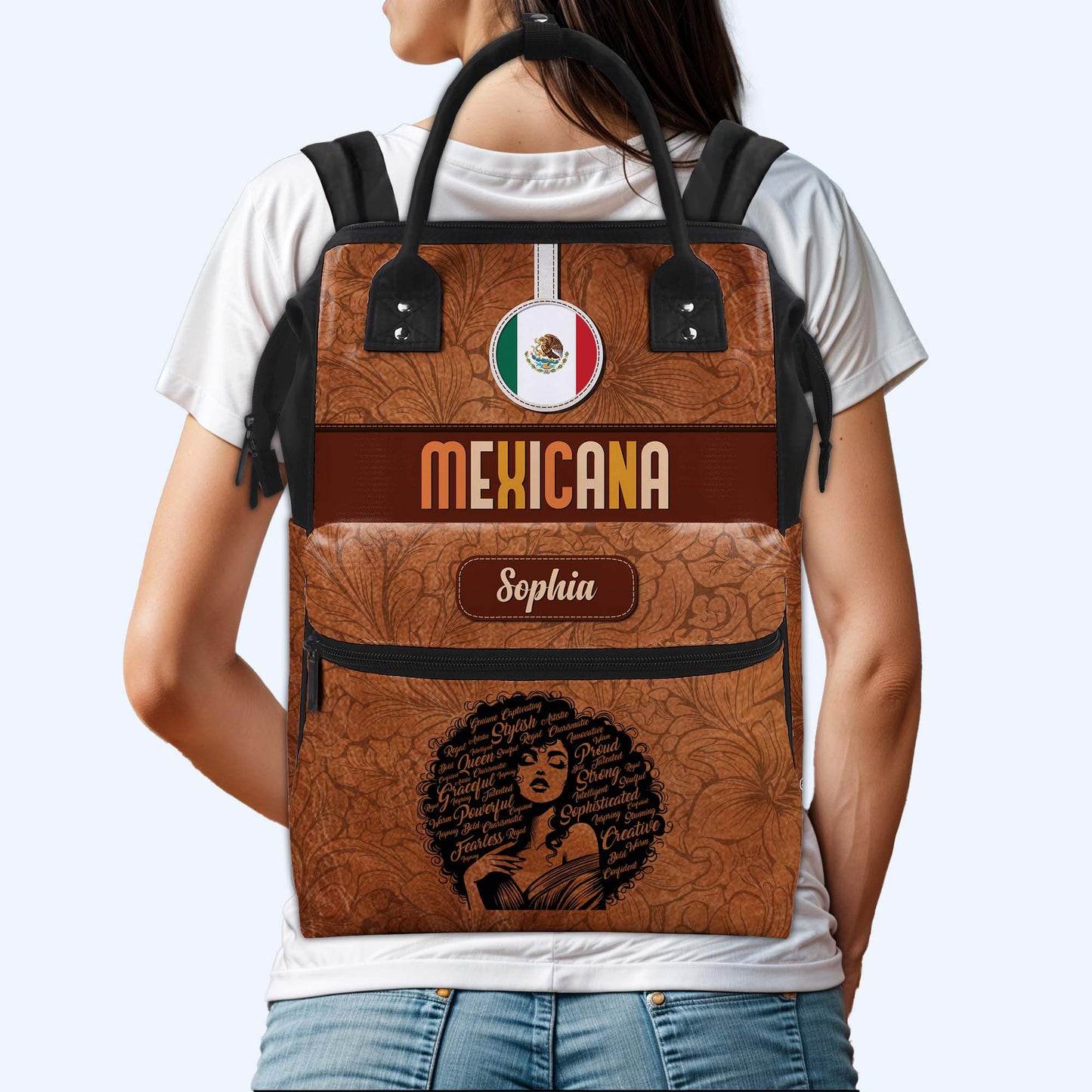 Inside The Latin Girl - Mochila de viaje personalizada con diseño de pico de pato - LA035_DKB