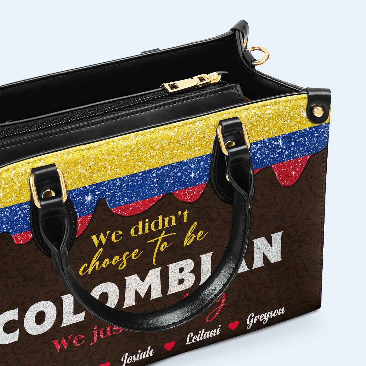 No elegimos ser colombianos... solo tuvimos suerte - Bolso de piel personalizado - LA037_HB