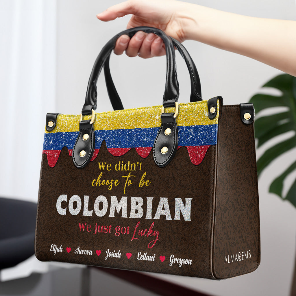 No elegimos ser colombianos... solo tuvimos suerte - Bolso de piel personalizado - LA037_HB